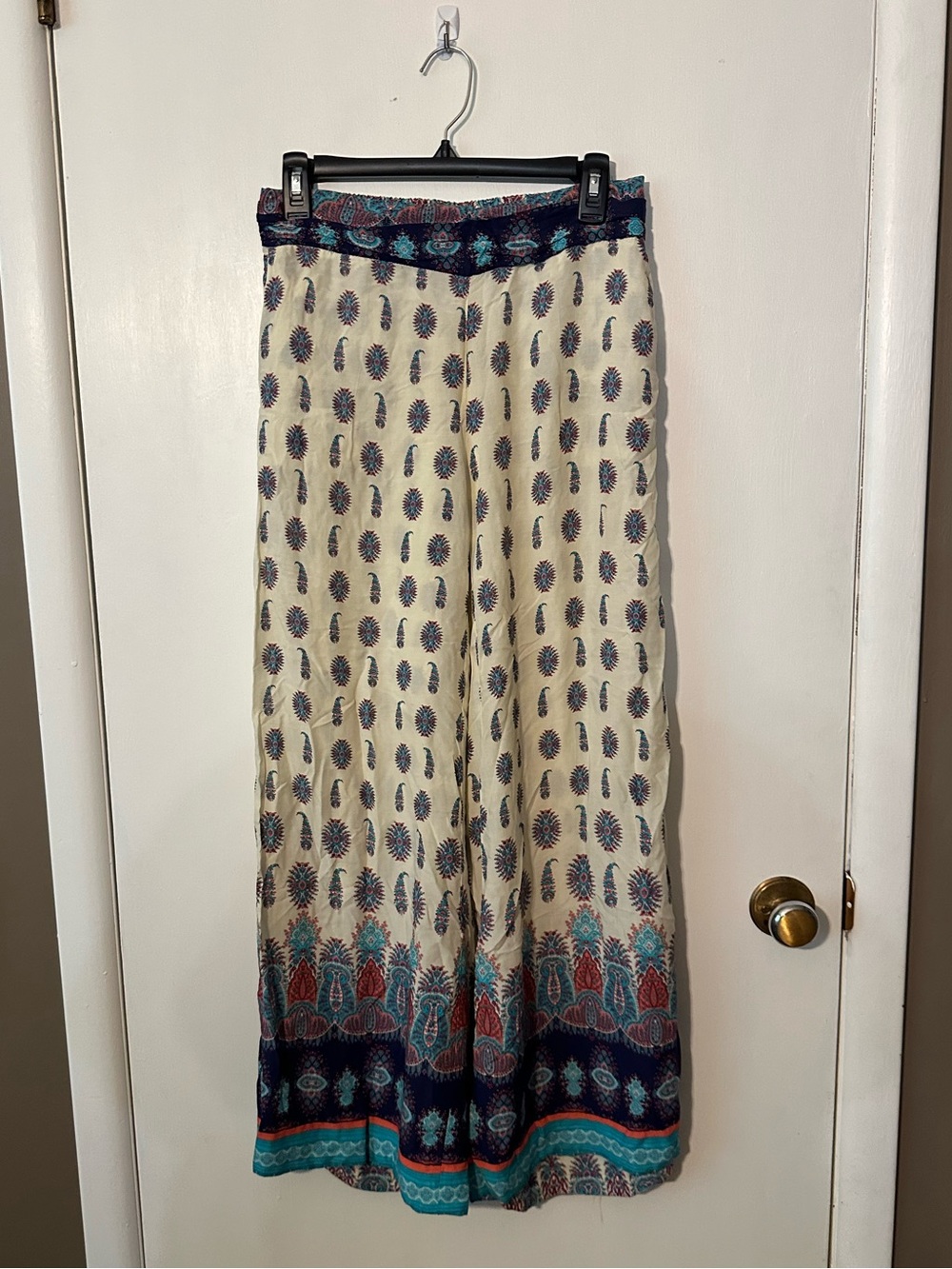 Pull & Bear Womens Boho Wide Leg pull on Printed Palazzo Pants small
